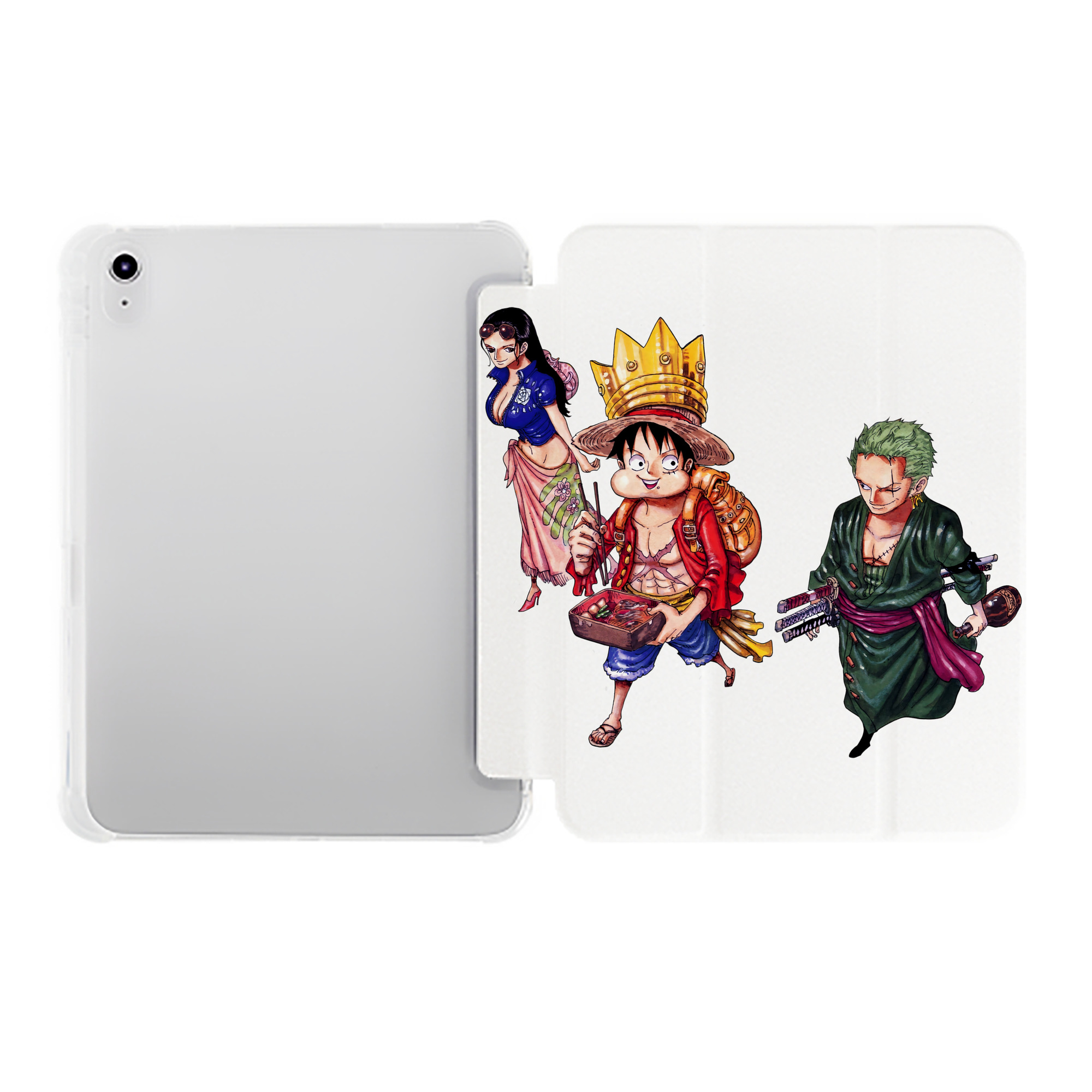 （画像用） ワンピース モンキー・D・ルフィ ONE PIECE Monkey D. Luffy IPad ケース ペン収納付き 三つ折りスタンド PUレザー×シリコン 対応機種9.5/10.5/10.9インチ